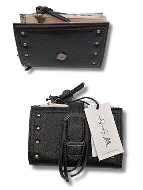 Disc. Jessica Simpson Wallet Black w/Studs, Butterfly Charm, and Black Tassels